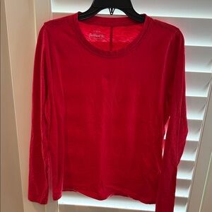 J. Crew Vibrant Red Long Sleeve Tee Sz L